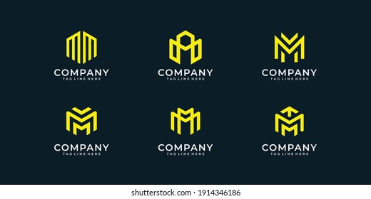 Satz von Buchstaben m-Monogramm-Logo-Designkollektion