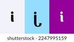 Set of letter I minimal logo icon design template elements