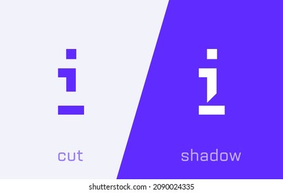 Set of letter I minimal logo icon design template elements
