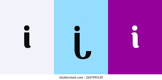 Set of letter I minimal logo icon design template elements