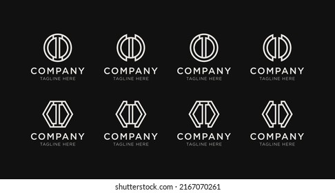 Set of letter I monogram logo design bundle. The logo can be used for any company business.