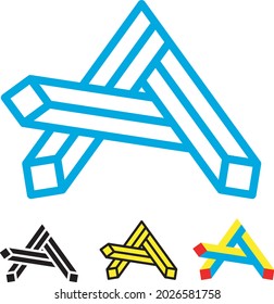 Conjunto de letras Un vector de signo de diseño del logotipo de monolina.
