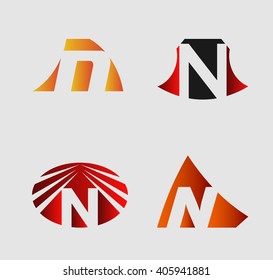 Set of Letter N logo
