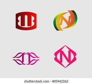 Set of letter N logo
