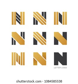 Set of letter N logo design 