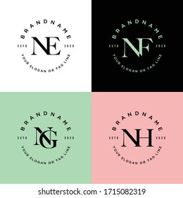 set letter N logo design vector template