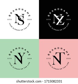 plantilla vectorial de diseño de logotipo N de letra fija