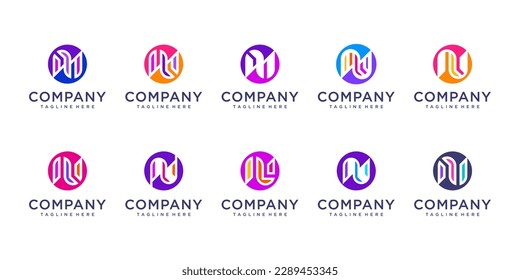 conjunto de letras n diseño del logotipo