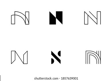 set of letter n logo designs. good for your company and brand.