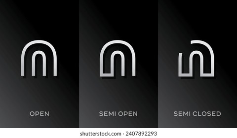 Set of letter N logo icon design template elements