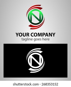 Set of Letter N logo symbol
