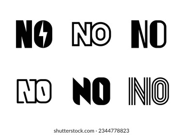 Conjunto de logotipos NO de letras. Resumen de colección de logotipos con letras. Logotipos geométricos abstractos