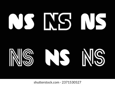 Set of letter NS logos. Abstract logos collection with letters. Geometrical abstract logos