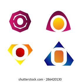 Set of Letter O icon 