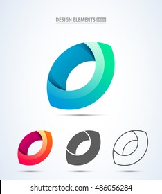 Set of letter O logo. Design template elements collection of vector letter O sign. Company icon collection. Application icon design. 