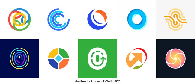 Set of letter O logo. Icon design. Template elements - Collection of vector sign