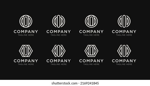 Set aus Buchstaben O Monogram Logo Design Paket. Das Logo kann für jedes Unternehmen verwendet werden.