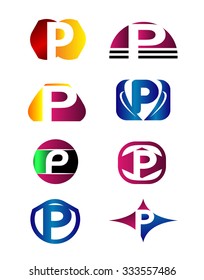 Set of letter P logo
