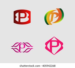 Set of letter P logo
