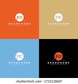 set letter P logo design vector template