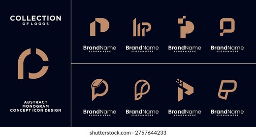 Set of letter P logo design inspiration. icons for modern business templates vector. Set of letter P logo design inspiration. icons for modern business templates vector.