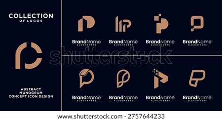 Set of letter P logo design inspiration. icons for modern business templates vector.