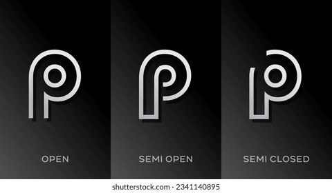 Set of letter P logo icon design template elements