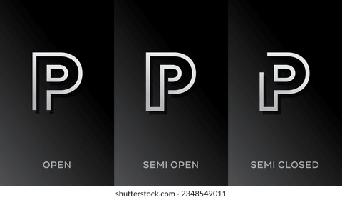 Set of letter P logo icon design template elements