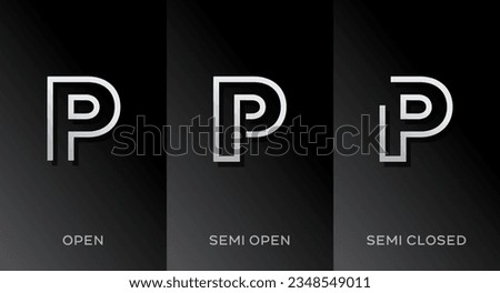 Set of letter P logo icon design template elements