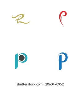 Satz von Letter p Logo Vorlage Vektorsymbol-Design
