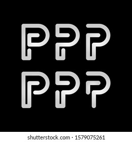 Set of Letter P logo vector, icon design template elements