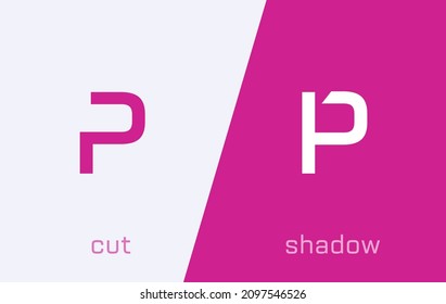 Set of letter P minimal logo icon design template elements
