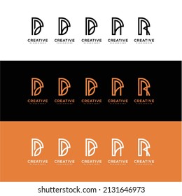 Set of letter P minimal logo icon design