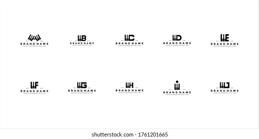 set letter piano logo design vector template