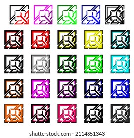 Set of letter Q arrow logo design. 