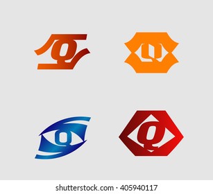 Set of letter Q logo
