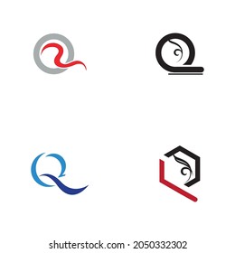 set of Letter Q  logo design template