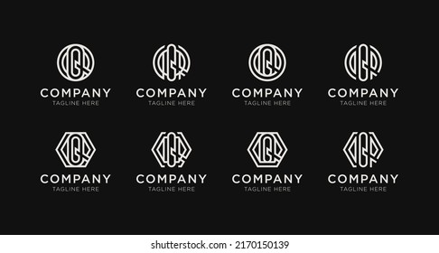 Set of letter Q monogram logo design bundle. The logo can be used for any company business.