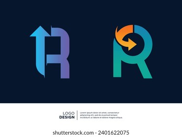 Set of letter R business logo design inspiration.