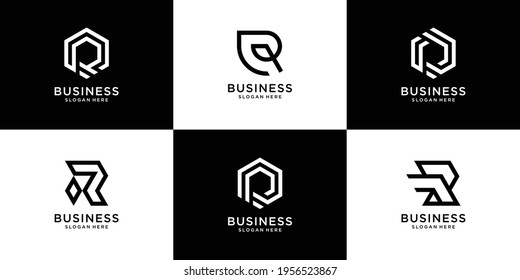 Set of letter r logo collection with creative concept