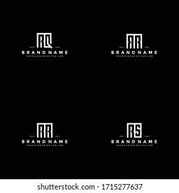 set letter R logo design vector template