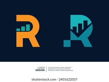 Set of letter R logo designs for marketing, investment and business.
