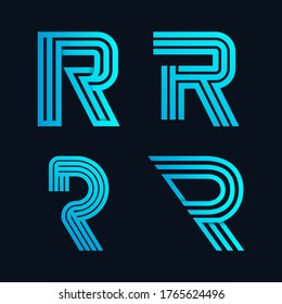 set of letter R logo  icon and template