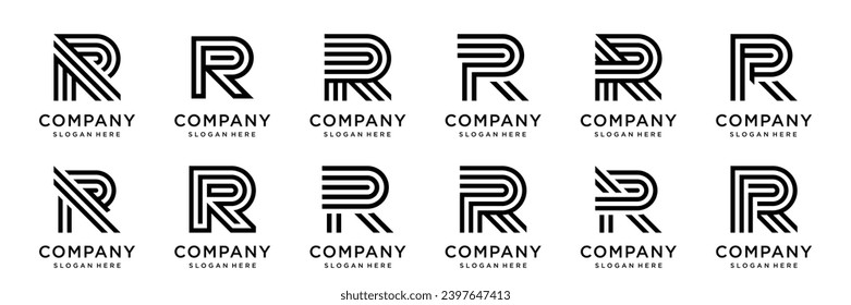 Set of letter R logo. Icon design. Template elements - Collection of vector sign