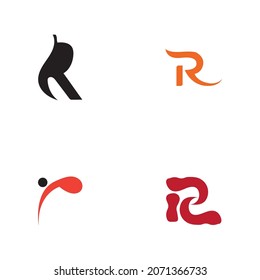 set of Letter R Logo Template vector icon design