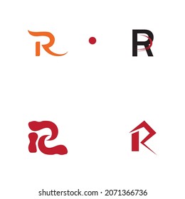 set of Letter R Logo Template vector icon design