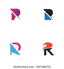 conjunto de diseños de iconos vectoriales de plantillas de logotipos de letras R
