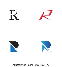 set of Letter R Logo Template vector icon design