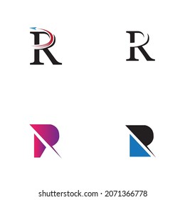 set of Letter R Logo Template vector icon design
