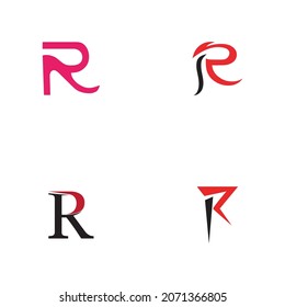 conjunto de diseños de iconos vectoriales de plantillas de logotipos de letras R
